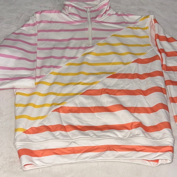 Solid & Striped Zip Pullover Striped Sweatshirt - Picture 1 of 3